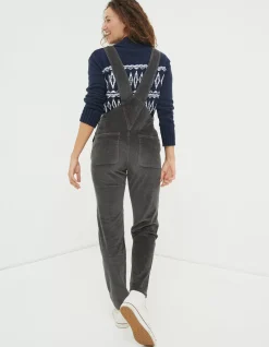 FatFace Lewes Cord Dungaree Charcoal Grey Hot