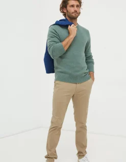 FatFace Lewes Crew Jumper Sage Green Online