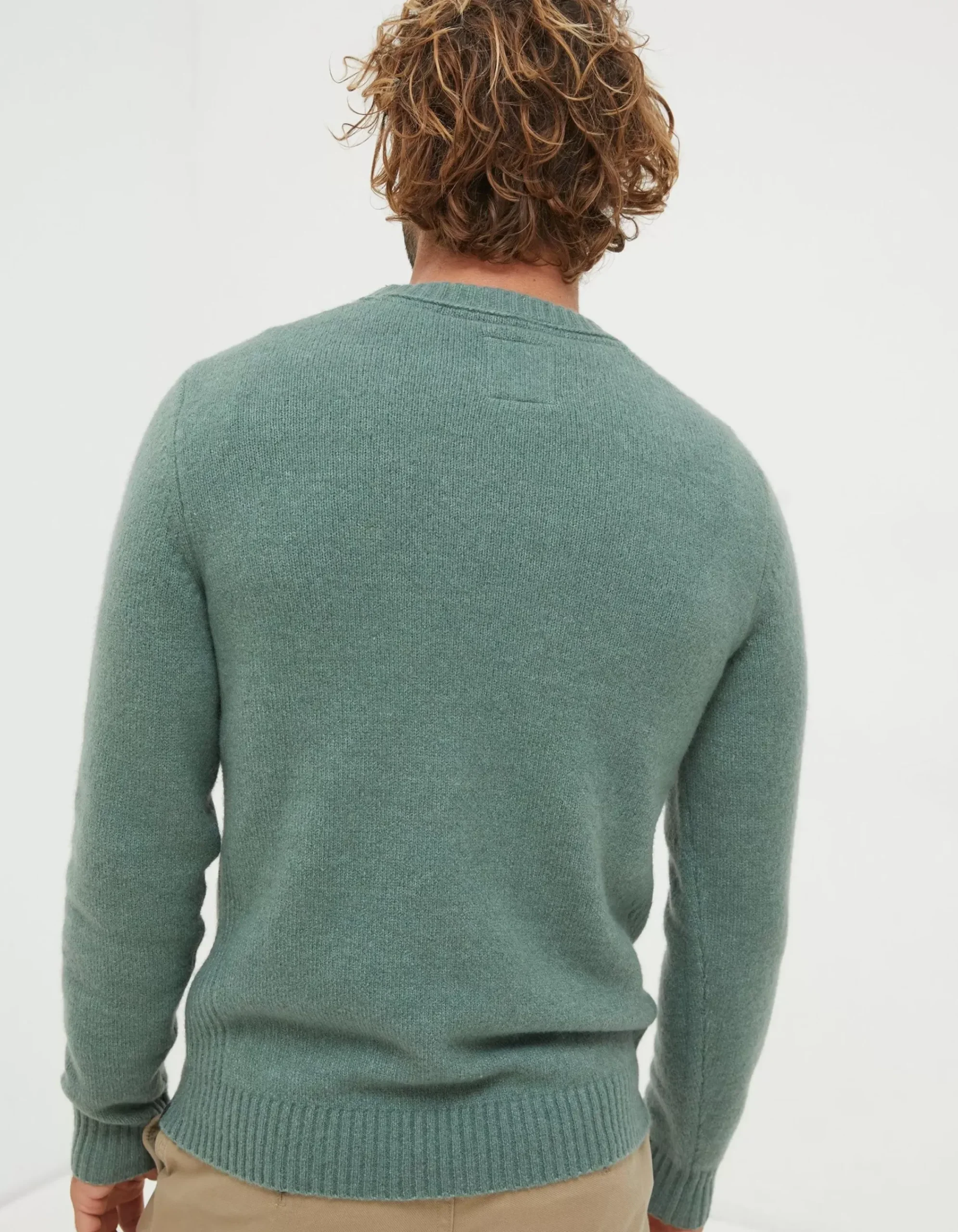 FatFace Lewes Crew Jumper Sage Green Online