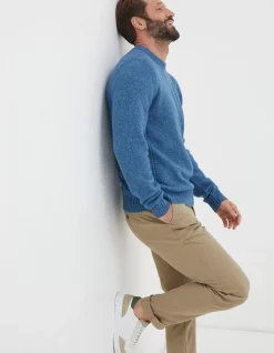 FatFace Lewes Crew Jumper Washed Blue Online