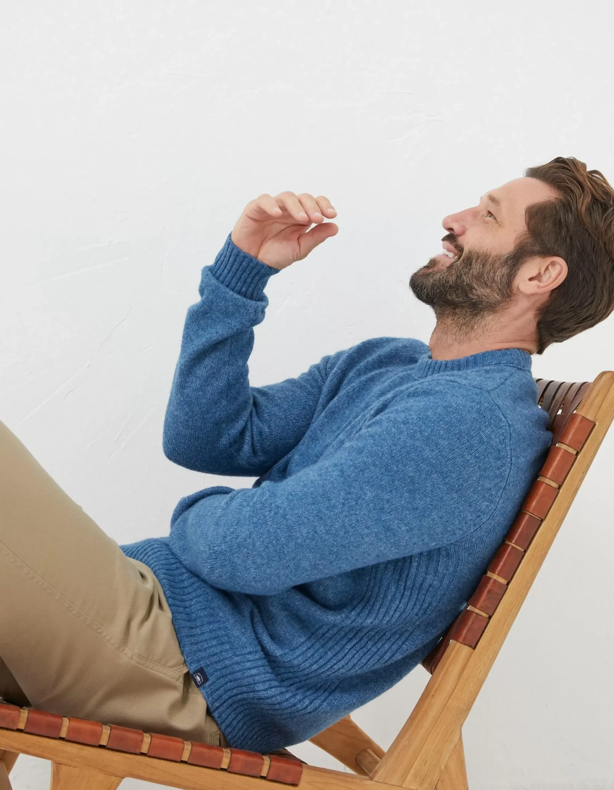 FatFace Lewes Crew Jumper Washed Blue Online