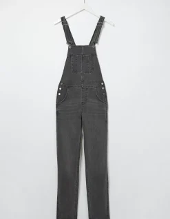 FatFace Lewes Slim Leg Denim Dungarees Vintage Grey Outlet