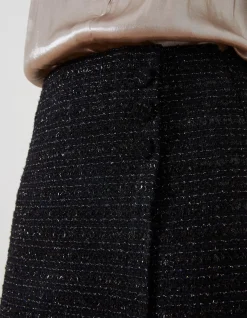 FatFace Lily Metallic Skirt Black Clearance