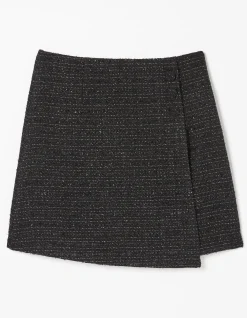 FatFace Lily Metallic Skirt Black Clearance