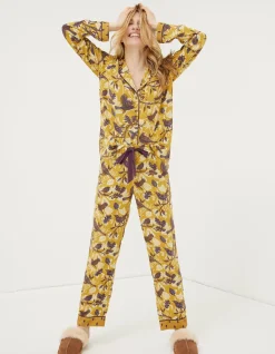 FatFace Lino Bird Pyjama Bottoms Washed Yellow Online