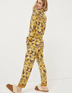 FatFace Lino Bird Pyjama Bottoms Washed Yellow Online