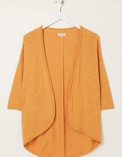 FatFace Lizzy Cotton Linen Cardigan Yellow Discount