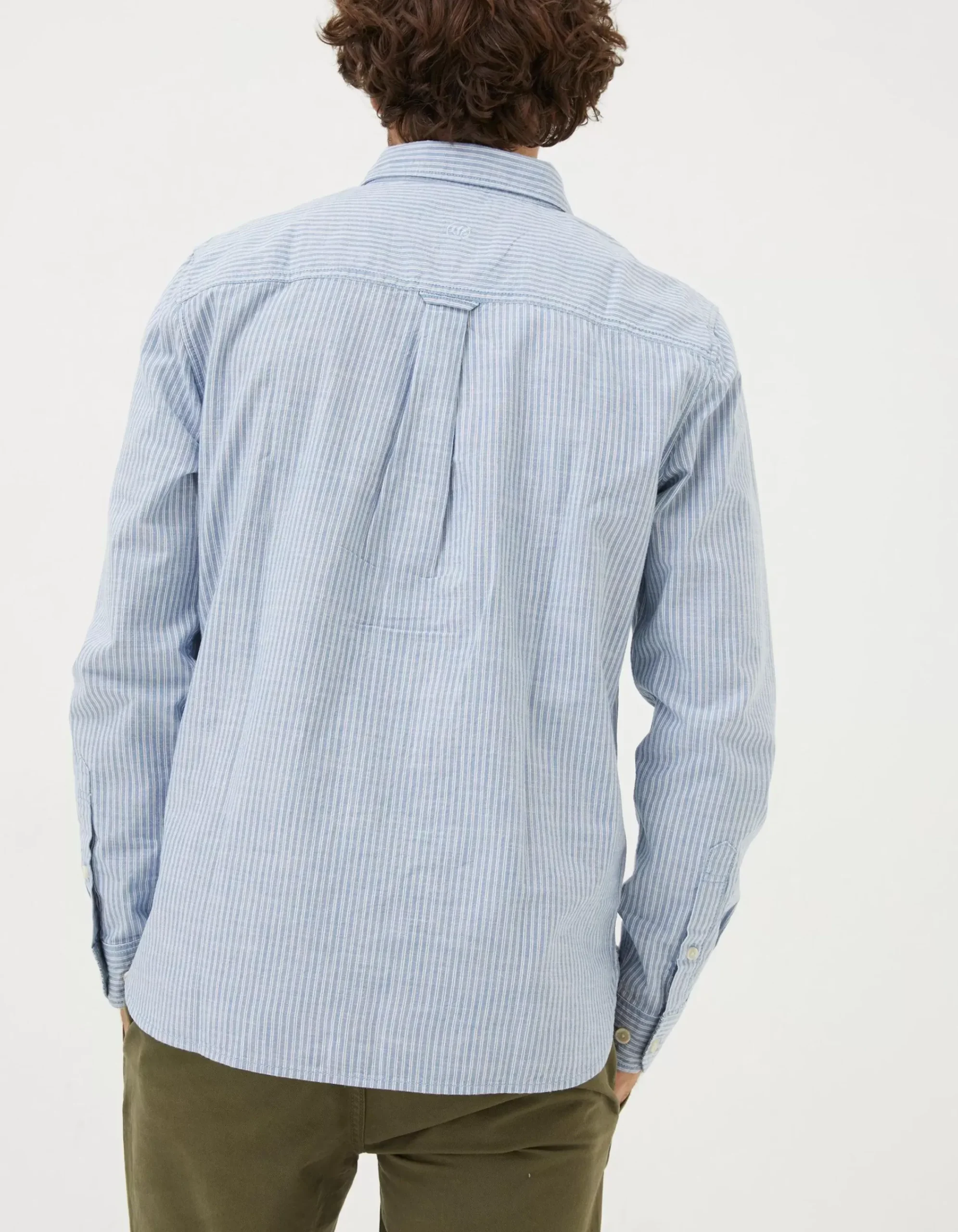 FatFace Long Sleeve Gore Stripe Shirt Blue Clearance