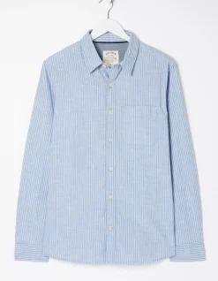 FatFace Long Sleeve Gore Stripe Shirt Blue Clearance