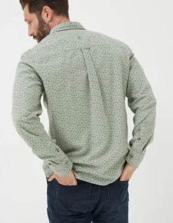 FatFace Long Sleeve Woodland Print Shirt Light Green Online