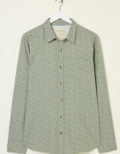 FatFace Long Sleeve Woodland Print Shirt Light Green Online