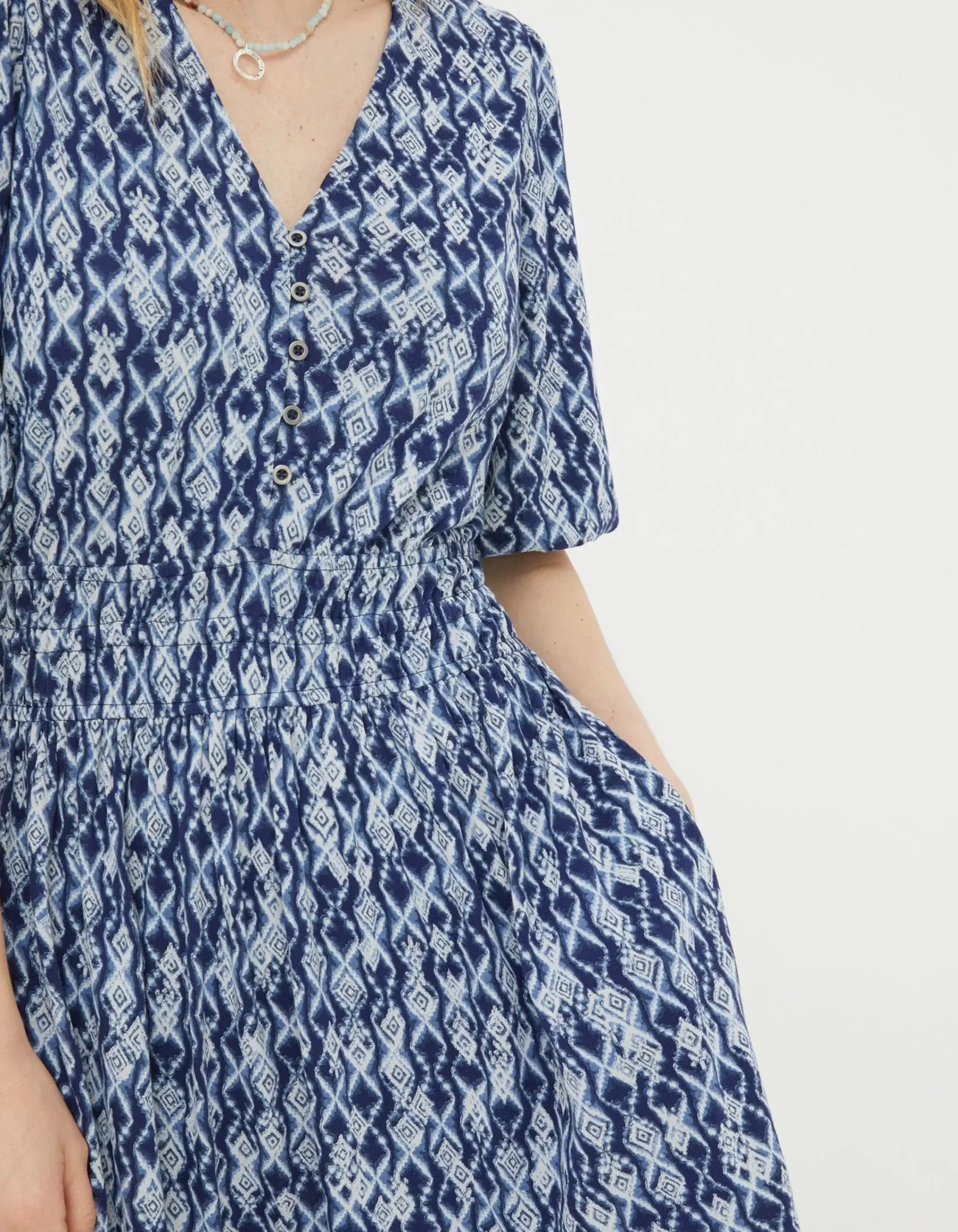 FatFace Lottie Geo Jersey Dress Navy Hot
