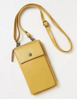 FatFace Louisa Phone Purse Yellow Clearance