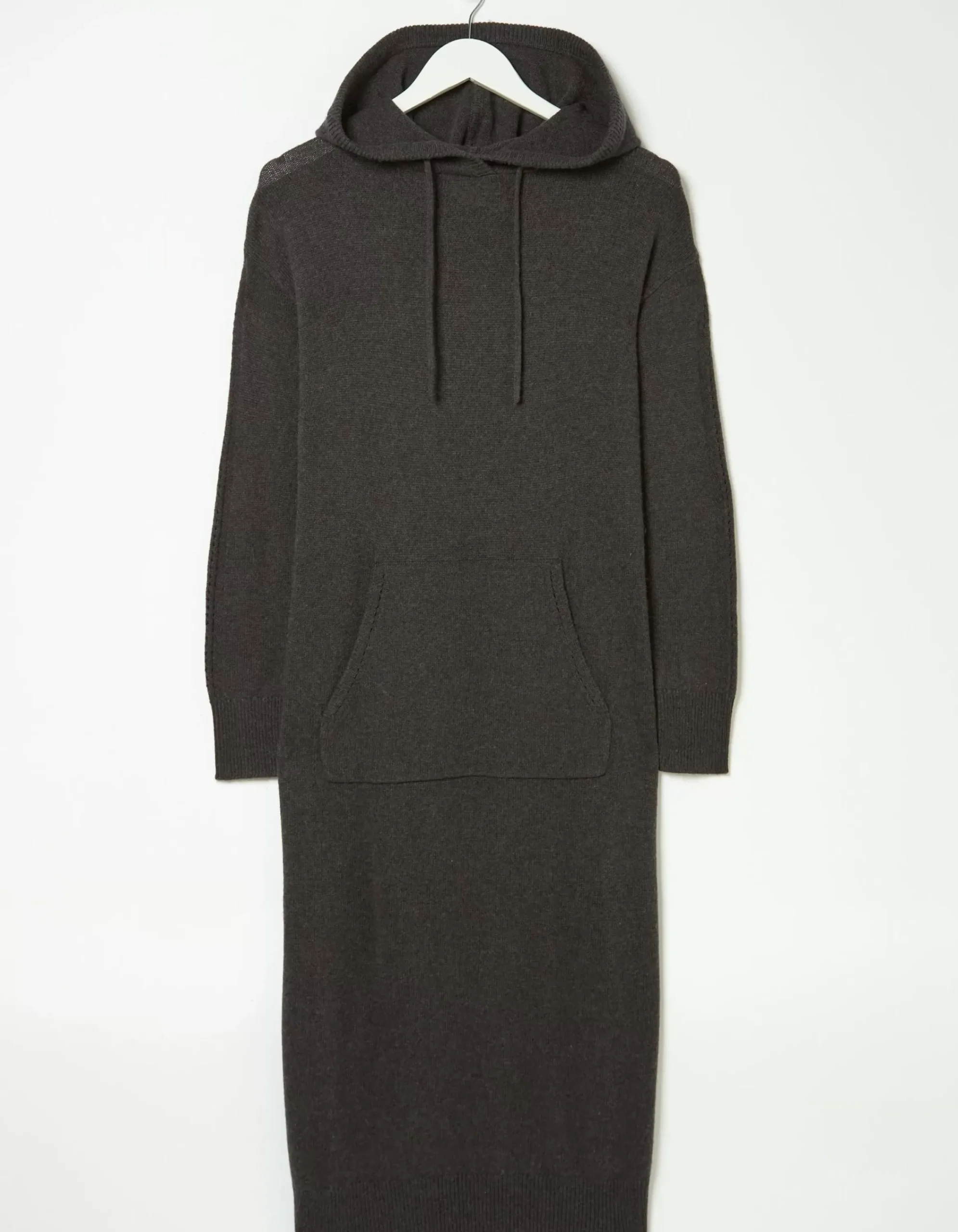 FatFace Lounge Knitted Hoodie Dress Charcoal