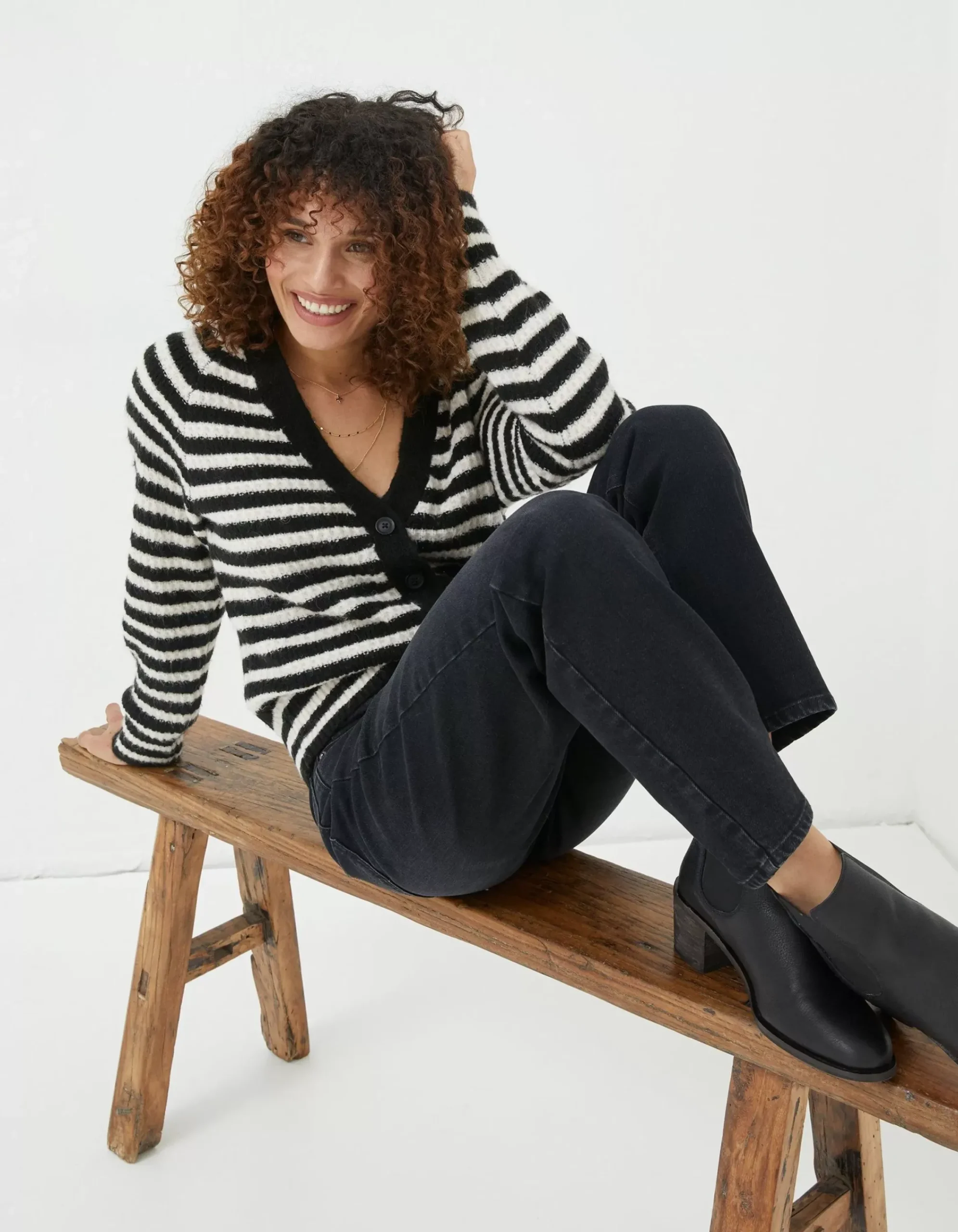 FatFace Ludlow Boyfriend Jeans Washed Black Discount