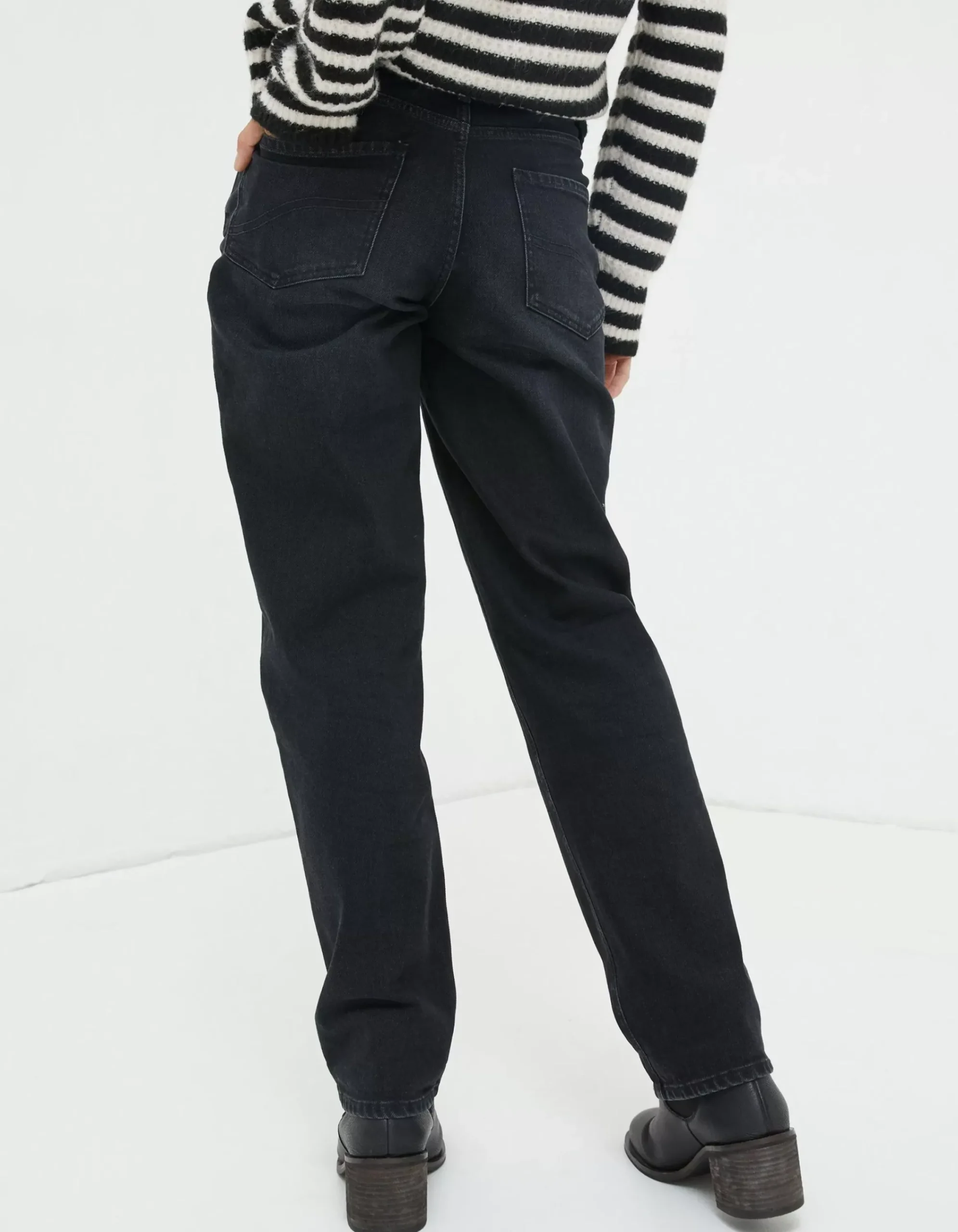 FatFace Ludlow Boyfriend Jeans Washed Black Discount