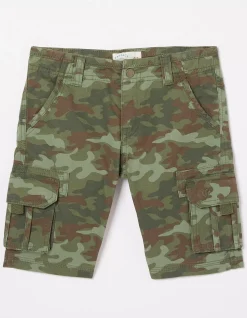 FatFace Lulworth Camo Cargo Shorts Khaki Green