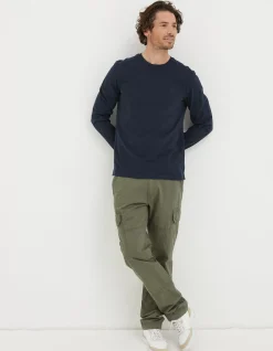 FatFace Lulworth Long Sleeve T-Shirt Navy Hot