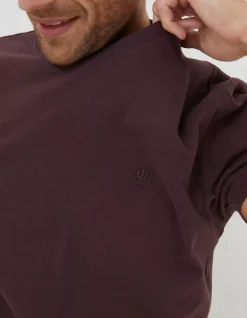 FatFace Lulworth Organic Cotton Crew T-Shirt Plum Discount