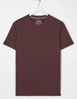 FatFace Lulworth Organic Cotton Crew T-Shirt Plum Discount
