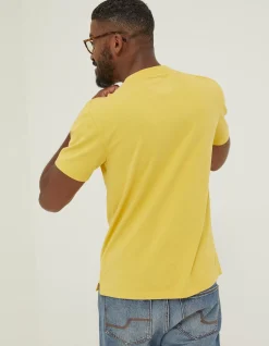 FatFace Lulworth Organic Cotton Crew T-Shirt Washed Yellow New