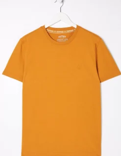FatFace Lulworth Organic Cotton Crew T-Shirt Vintage Gold Outlet