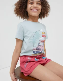 FatFace Lyla Embroidered Shorts Raspberry Red Sale