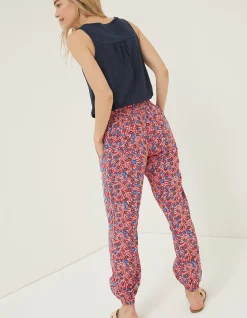 FatFace Lyme Woodblock Cuffed Trousers Tomato Red