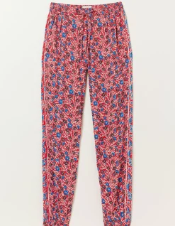 FatFace Lyme Woodblock Cuffed Trousers Tomato Red