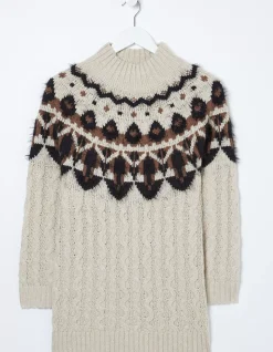 FatFace Maddie Fairisle Yoke Tunic Ivory Outlet