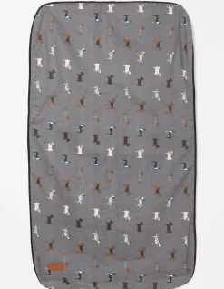 FatFace Marching Dogs Pet Blanket Grey Clearance