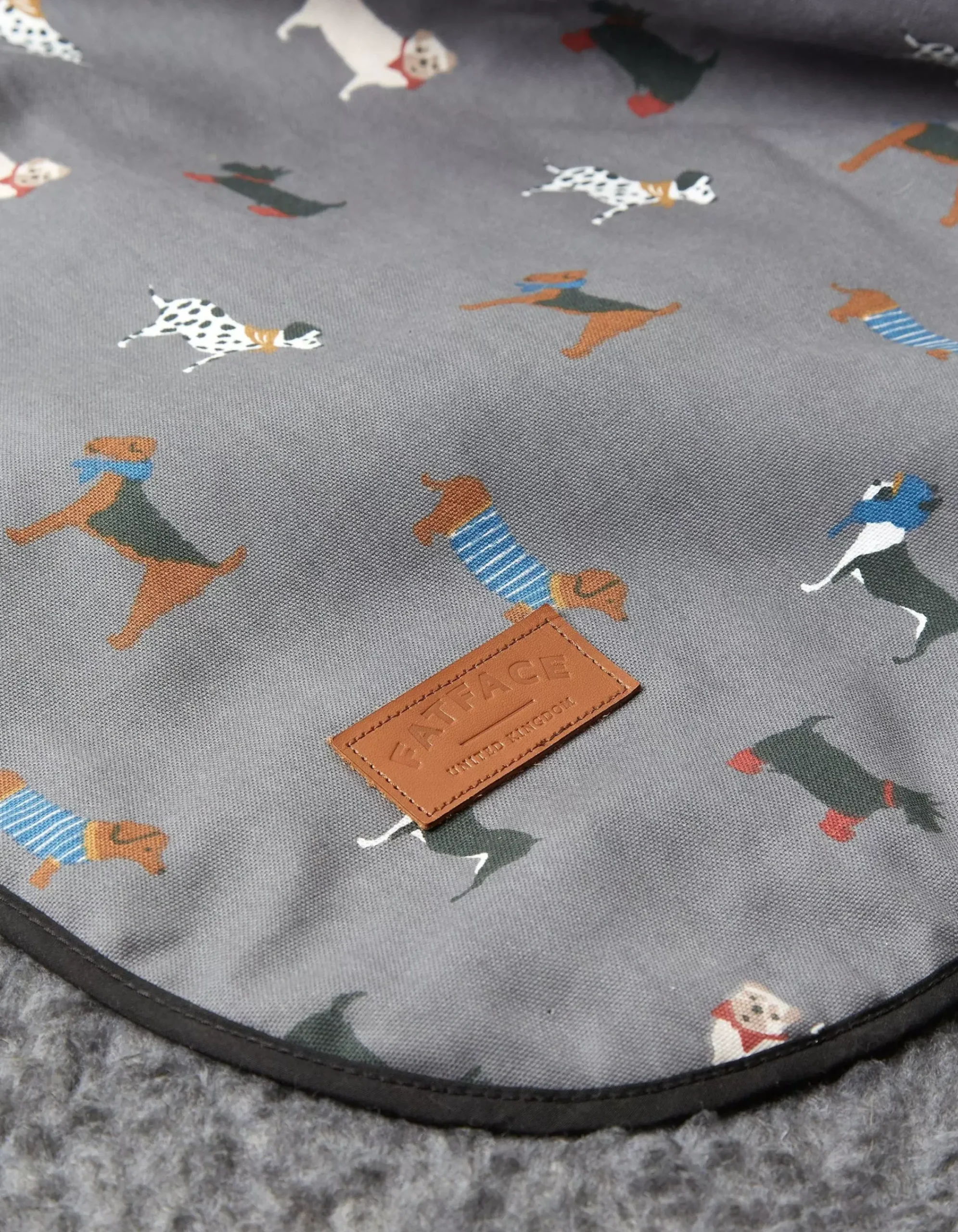 FatFace Marching Dogs Pet Blanket Grey Clearance