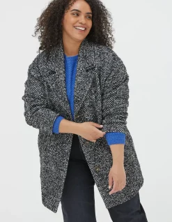 FatFace Marin Wool Blend Coat Black New