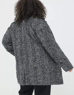 FatFace Marin Wool Blend Coat Black New