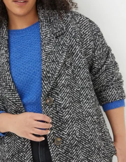 FatFace Marin Wool Blend Coat Black New