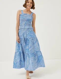 FatFace Marina Abstract Maxi Skirt Ivory Online