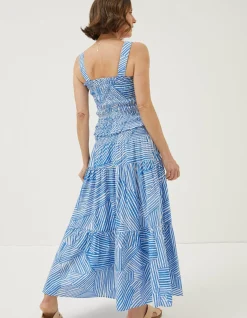 FatFace Marina Abstract Maxi Skirt Ivory Online