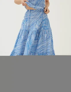 FatFace Marina Abstract Maxi Skirt Ivory Online