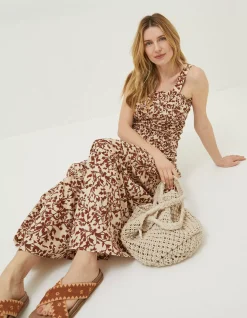 FatFace Marina Floral Maxi Skirt Brown Online