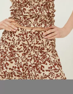 FatFace Marina Floral Maxi Skirt Brown Online