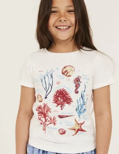 FatFace Marine Conservation Society Sealife Graphic T-Shirt Ecru Discount