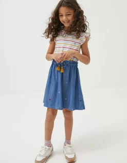 FatFace Martha Embroidered Dress Chambray Blue Best
