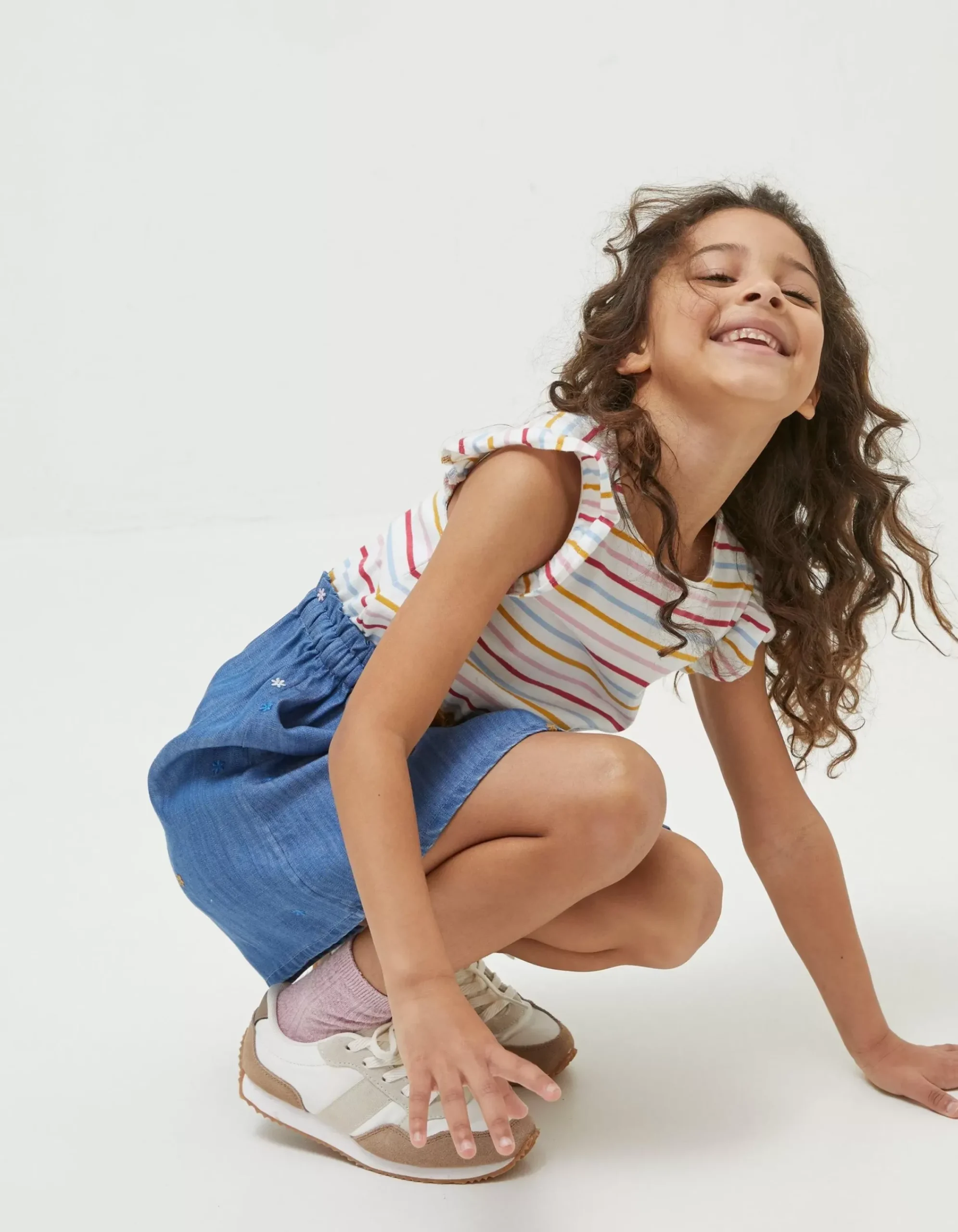 FatFace Martha Embroidered Dress Chambray Blue Best