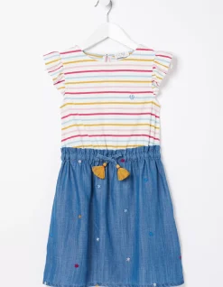 FatFace Martha Embroidered Dress Chambray Blue Best