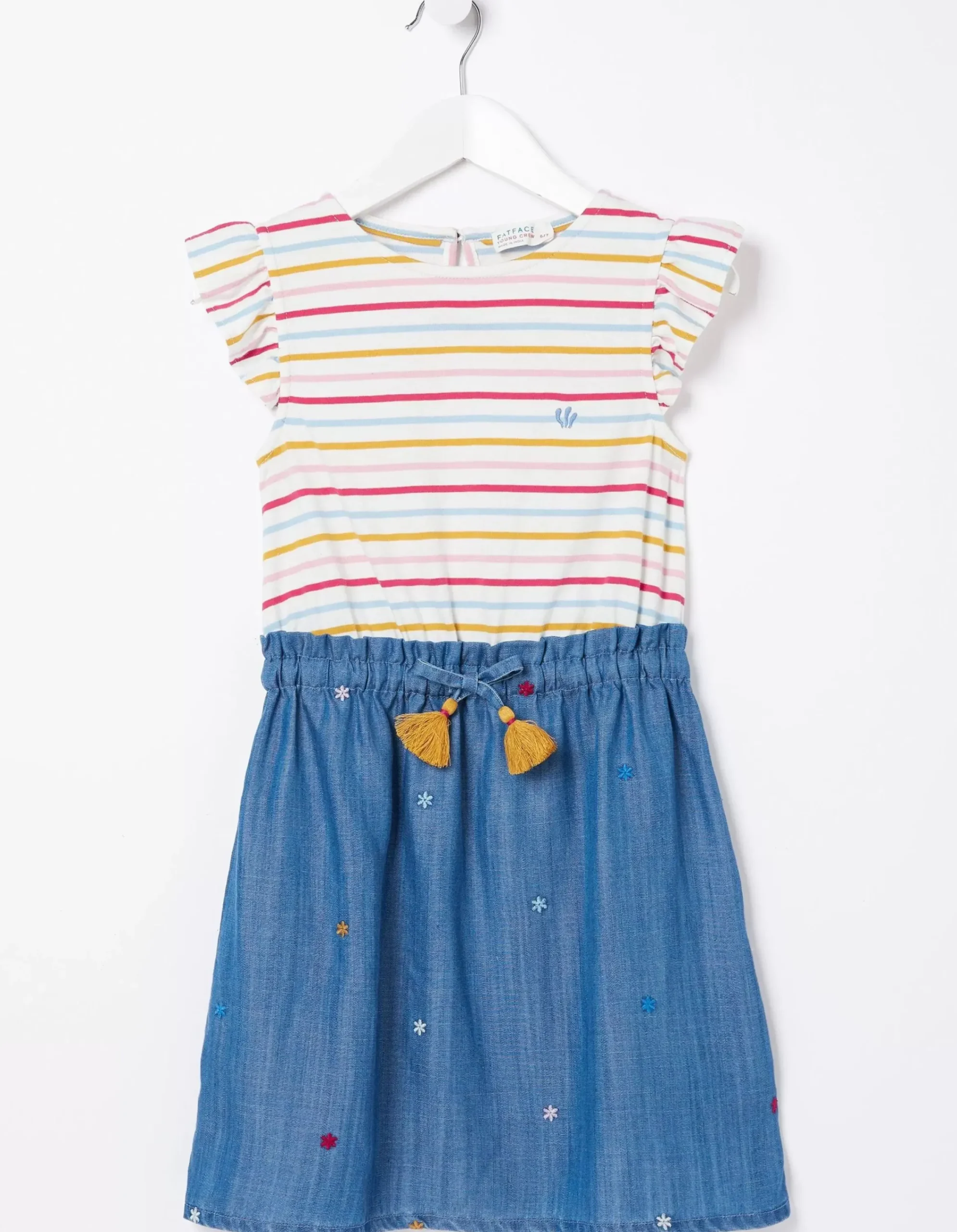 FatFace Martha Embroidered Dress Chambray Blue Best