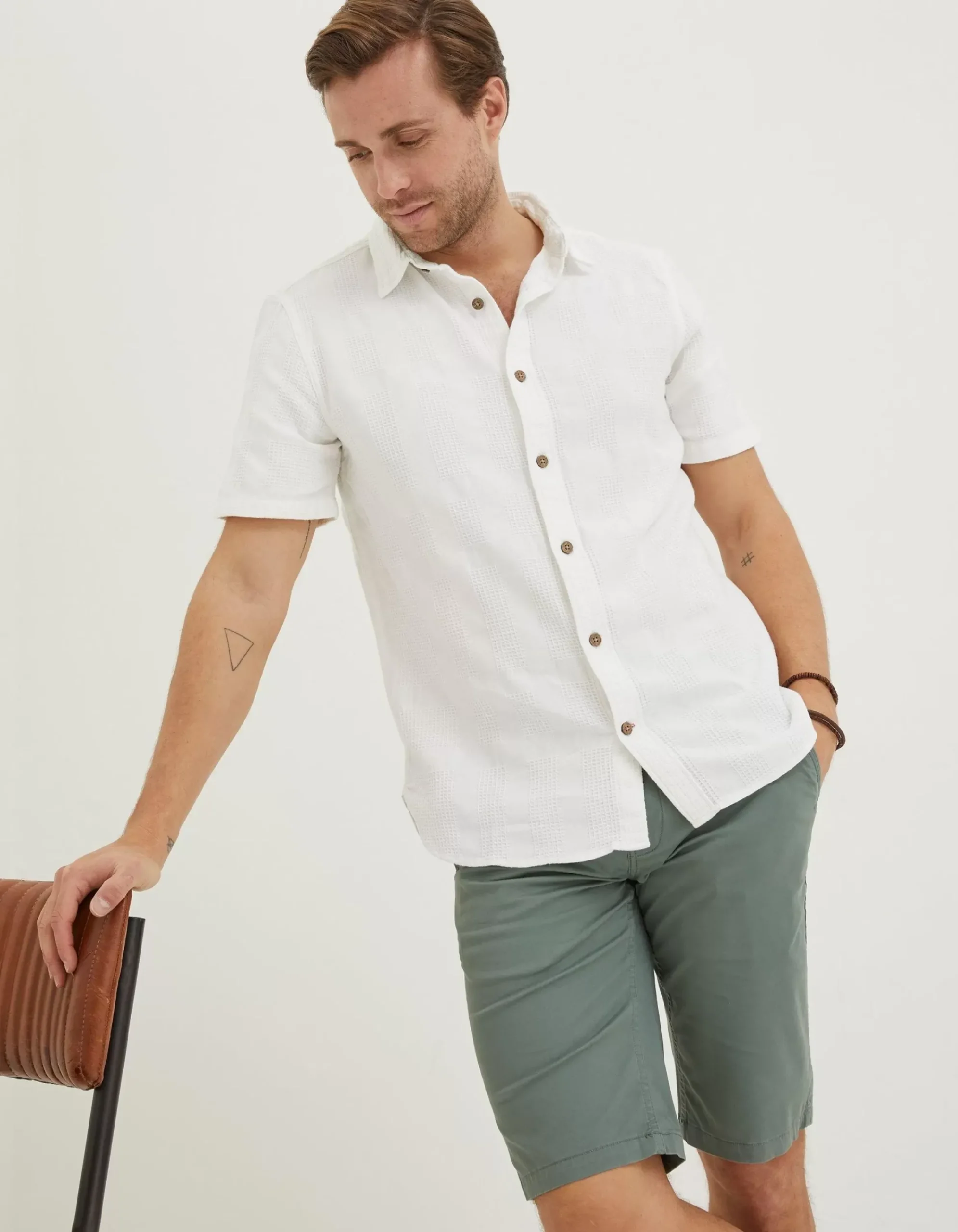 FatFace Mawes Chino Shorts Green Haze Hot