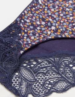 FatFace Maya Floral Cheeky Knickers Navy Clearance