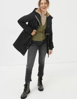 FatFace Maya Parka Coat Black Clearance