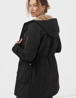FatFace Maya Parka Coat Black Clearance