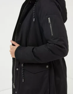 FatFace Maya Parka Coat Black Clearance